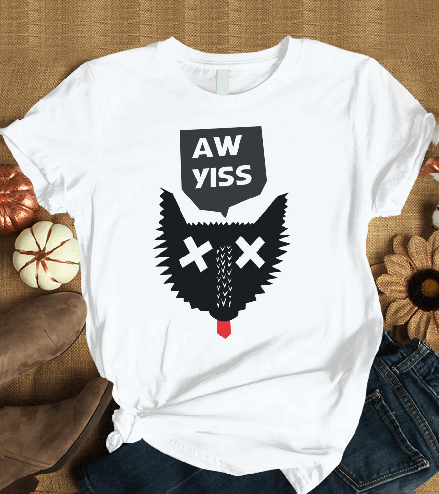 Happy Wolf Vibes with X Eyes and Red Tongue T-Shirt