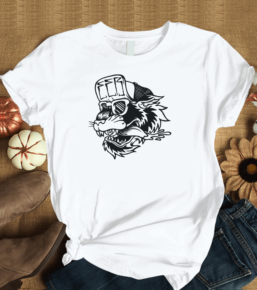 Kitt E Cat Cool Feline with Sunglasses and Cap T-Shirt