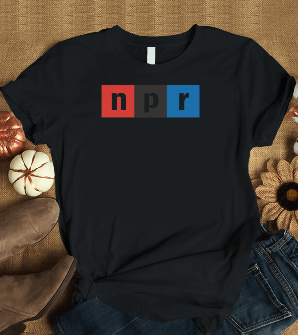 T-Shirt: NPR Logo Black Background Rectangles Red Blue Blocks T-Shirt NPR Logo Black Background Rectangles Red Blue Blocks T-Shirt