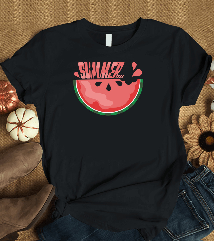 SUMMER Watermelon Slice Splash T-Shirt