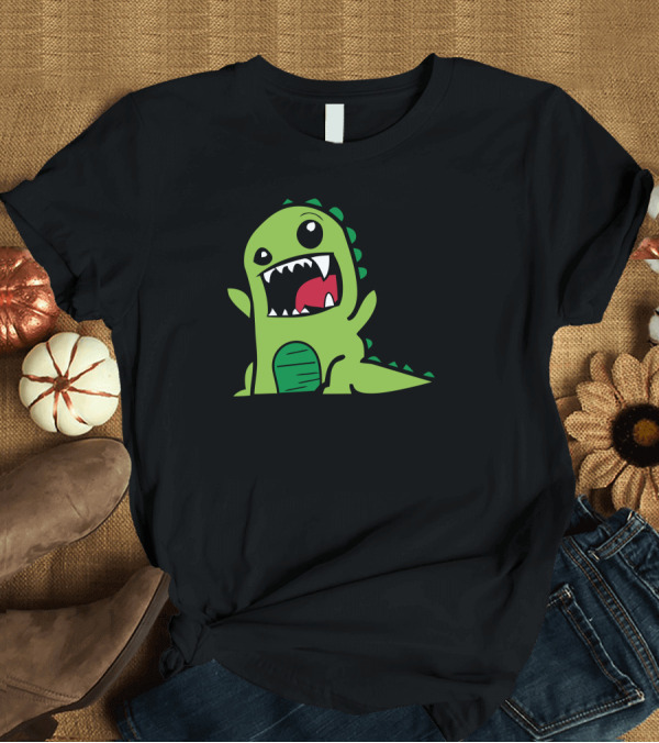 T-Shirt: Likalotapus Dinosaur Cartoon Character with Big Eyes and Teeth T-Shirt Likalotapus Dinosaur Cartoon Character with Big Eyes and Teeth T-Shirt