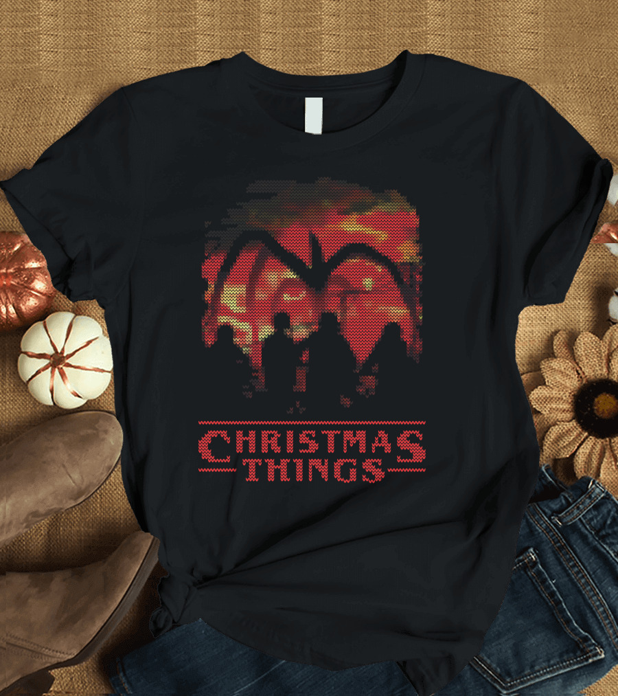 Stranger Things Christmas Sweater Style Demogorgon T-Shirt
