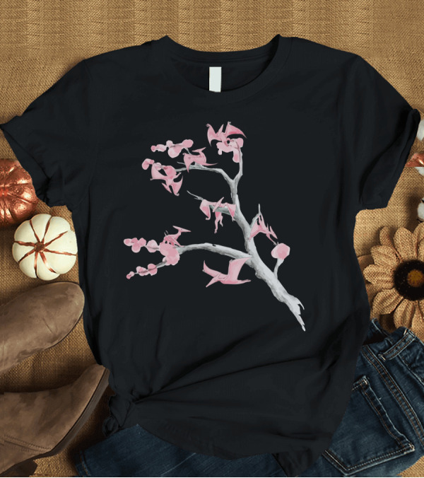 T-Shirt: Ptiny Pterosaurs Perched on Blossom Tree T-Shirt Ptiny Pterosaurs Perched on Blossom Tree T-Shirt