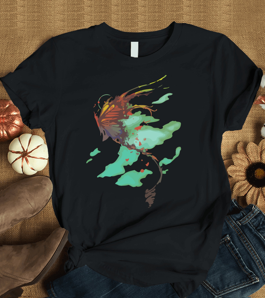 Released Abstract Vibrant Colorful Winged Creature T-Shirt