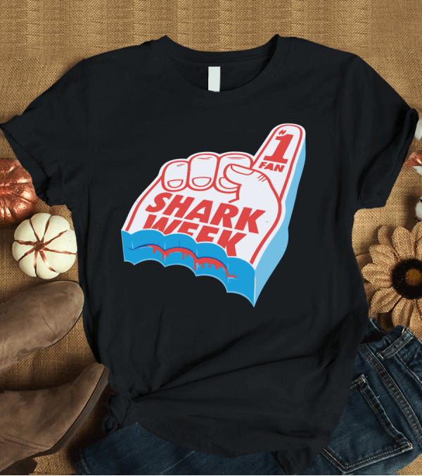 T-Shirt: Shark Week Number 1 Fan Foam Finger T-Shirt Shark Week Number 1 Fan Foam Finger T-Shirt