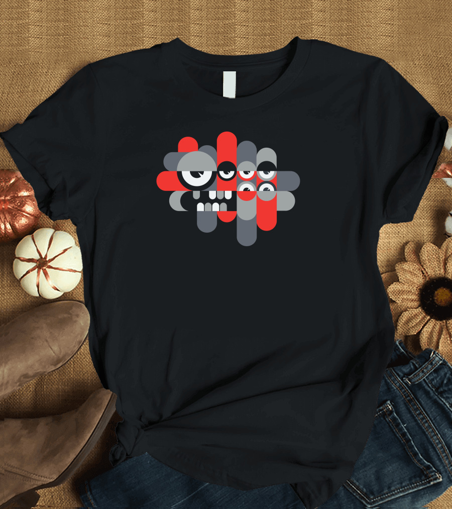Sleepy Cloud Multicolor Cartoon Eyes Teeth Mood T-Shirt