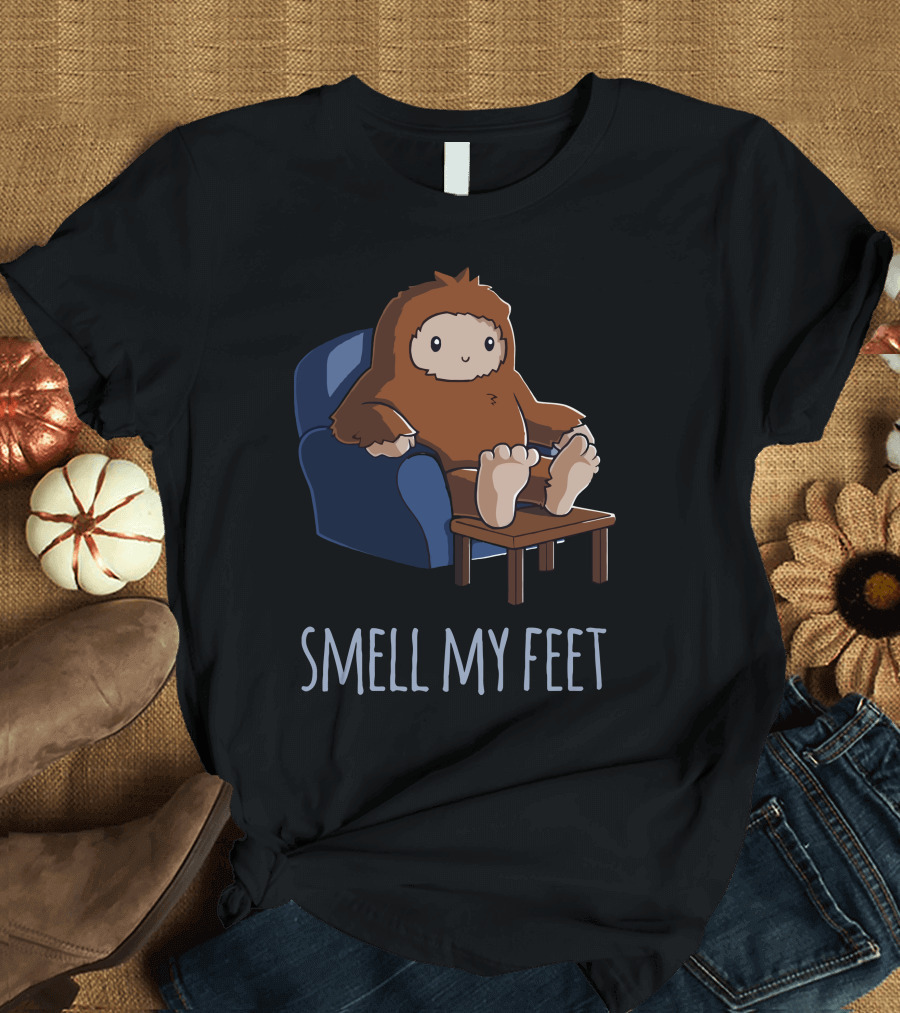 Smell My Feet Bigfoot Relaxing in Chair T-Shirt
