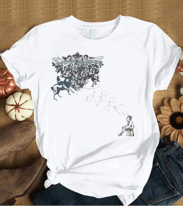 T-Shirt: What Dreams Are Made Of Fantasy Creatures and Daydreaming Child T-Shirt What Dreams Are Made Of Fantasy Creatures and Daydreaming Child T-Shirt