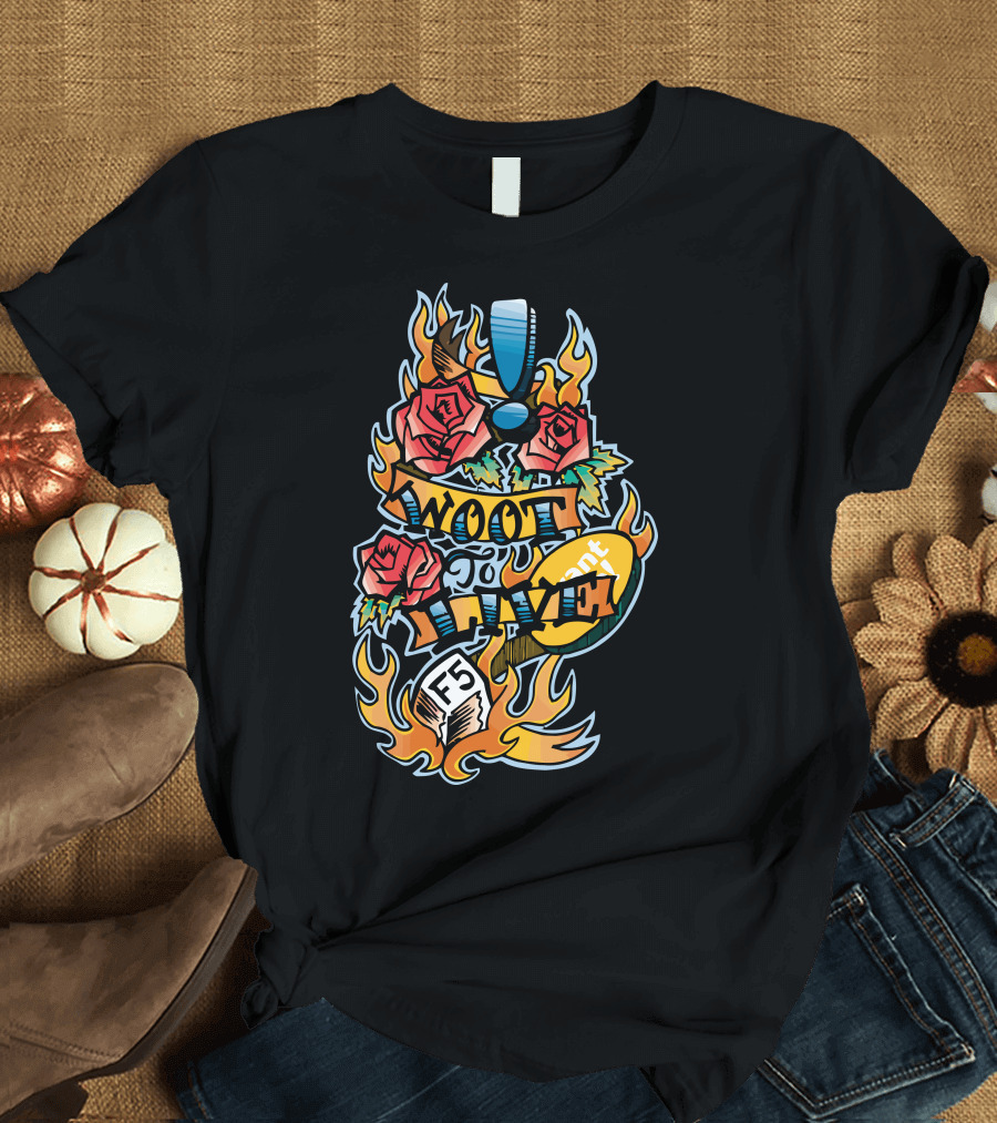 Woot to Live Exclamation Roses Flames F5 Gaming Controller T-Shirt