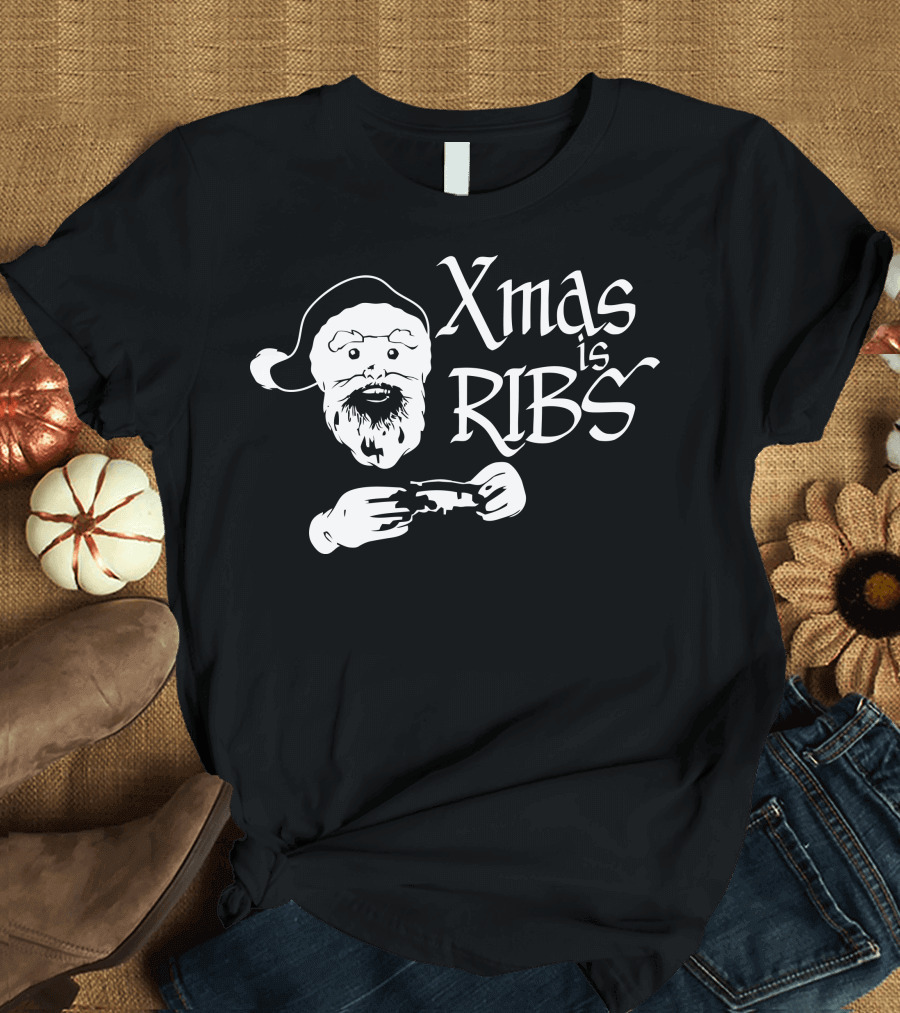 Xmas Is Ribs Santa Eating T-Shirt