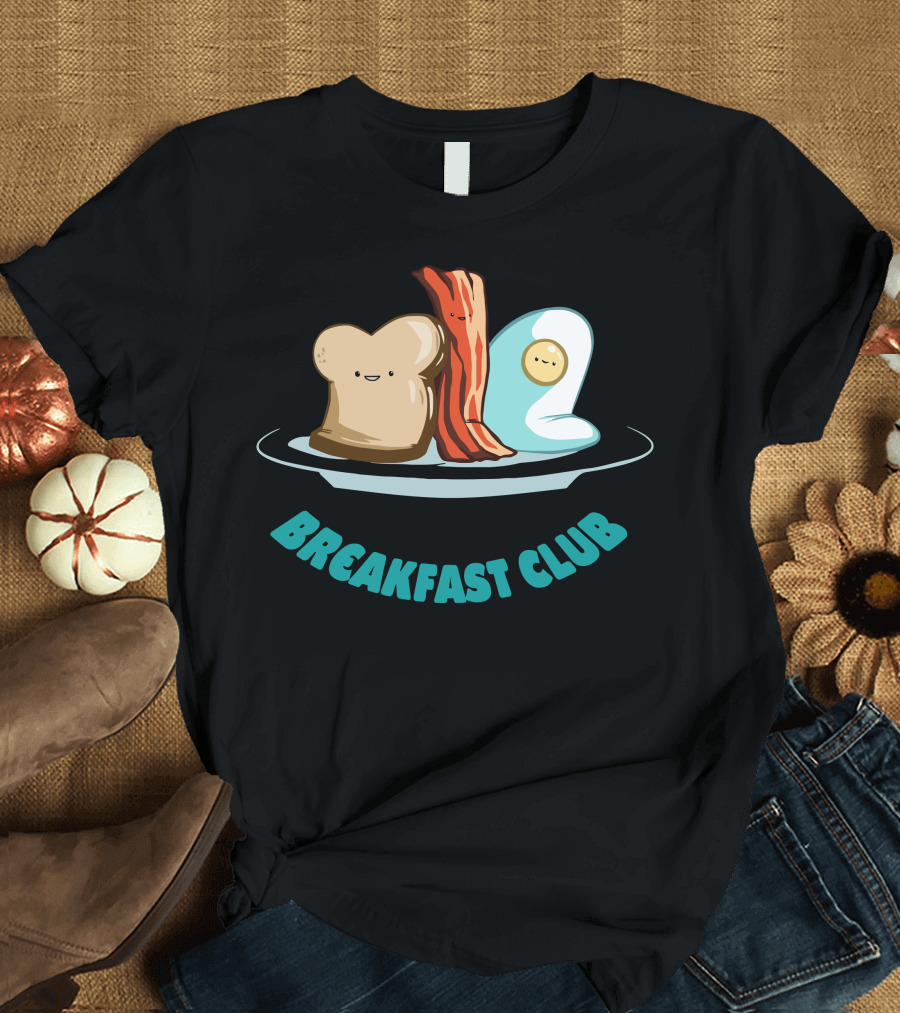 Breakfast Club Toast Bacon Egg Plate T-Shirt