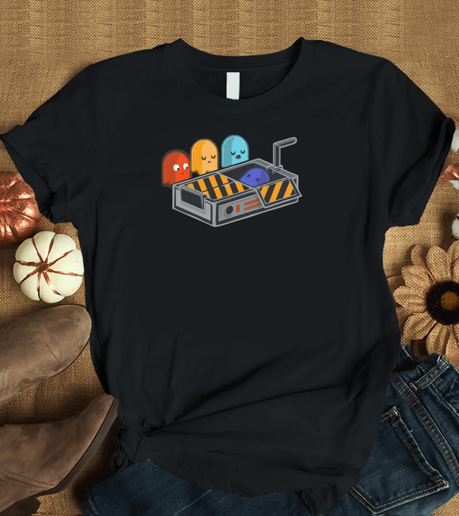 Pac-Man Ghosts in Ghostbusters Trap T-Shirt