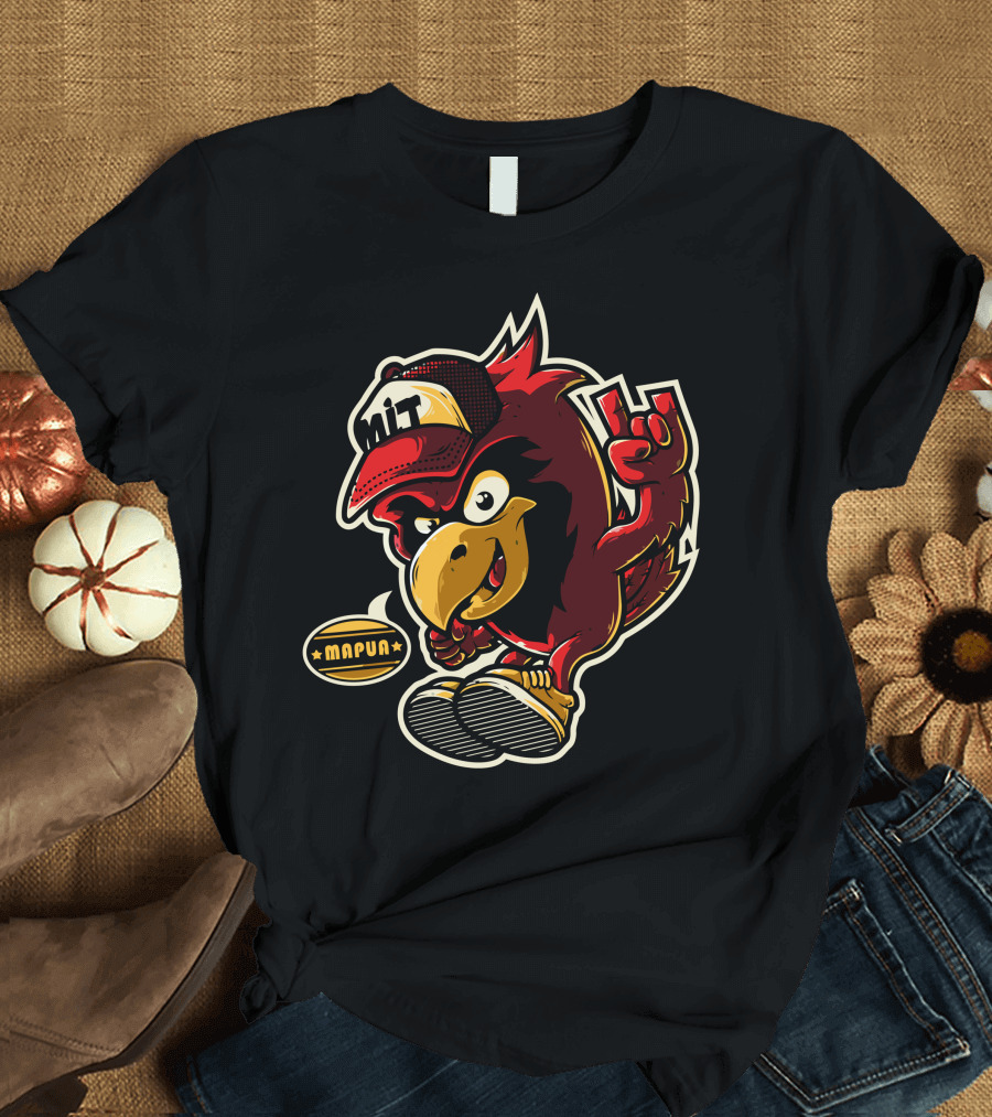 MIT Cardinals Rock Hand Gesture Mapua Logo Character T-Shirt