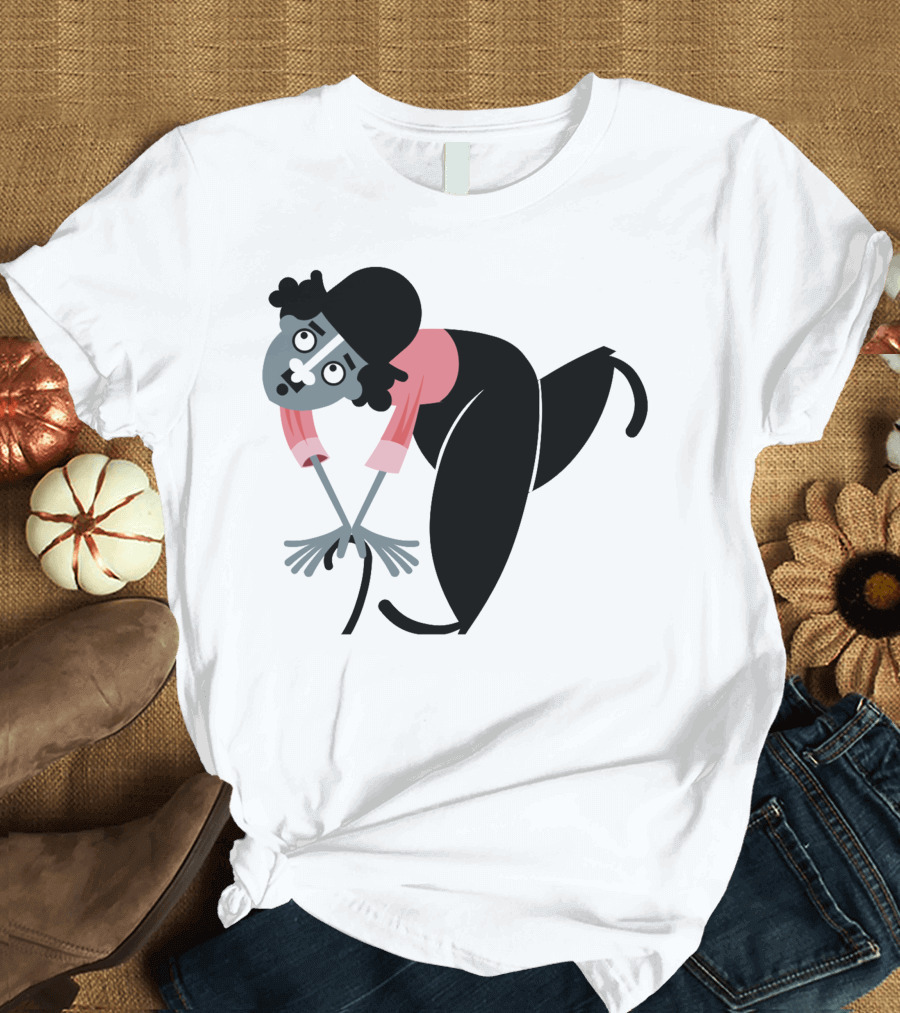 Charlie Chaplin Cartoon Character Black Bowler Hat Pink T-Shirt