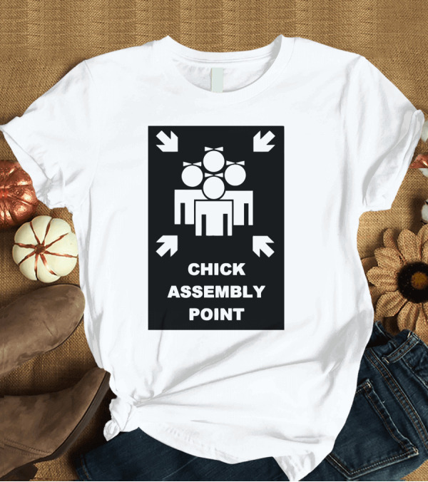 T-Shirt: CHICK ASSEMBLY POINT FEMALE GATHERING SYMBOL WITH ARROWS T-Shirt CHICK ASSEMBLY POINT FEMALE GATHERING SYMBOL WITH ARROWS T-Shirt