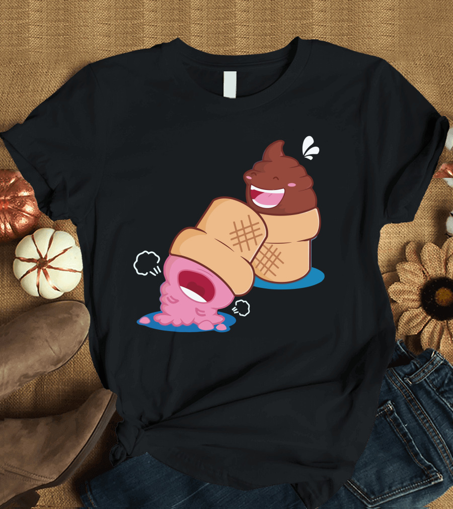 Choco X Berry Ice Cream Cones Cartoon Adventure T-Shirt