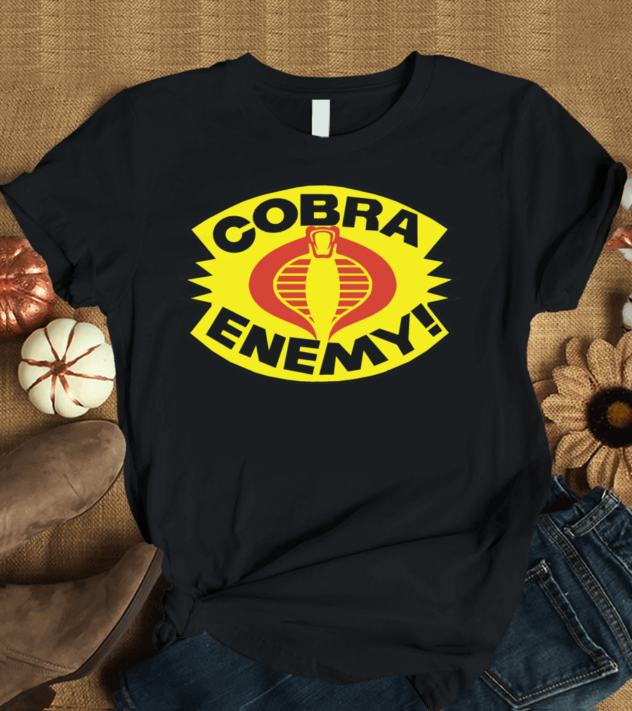 Cobra Enemy Logo with Red Icon and Yellow Background T-Shirt