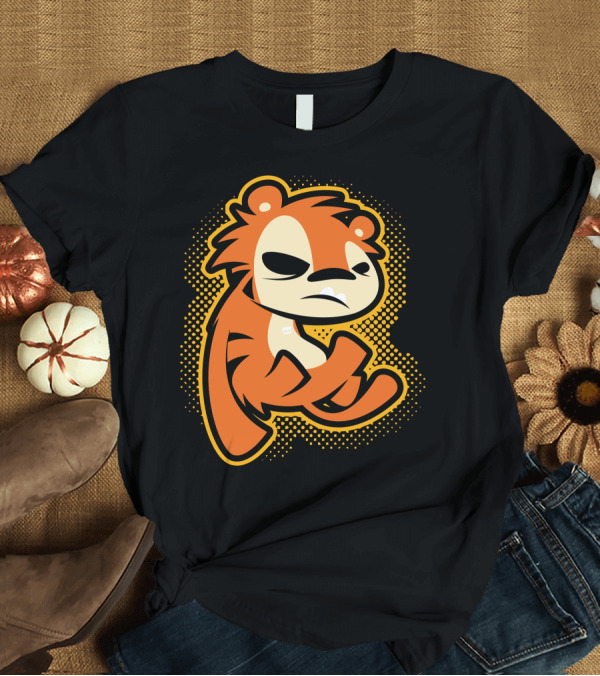 T-Shirt: Crazy Tigger Tiger Character with Grumpy Expression T-Shirt Crazy Tigger Tiger Character with Grumpy Expression T-Shirt