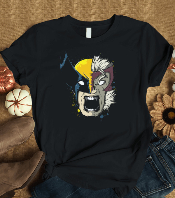 T-Shirt: Daft Weapon Wolverine and Sabretooth Fusion Face T-Shirt Daft Weapon Wolverine and Sabretooth Fusion Face T-Shirt