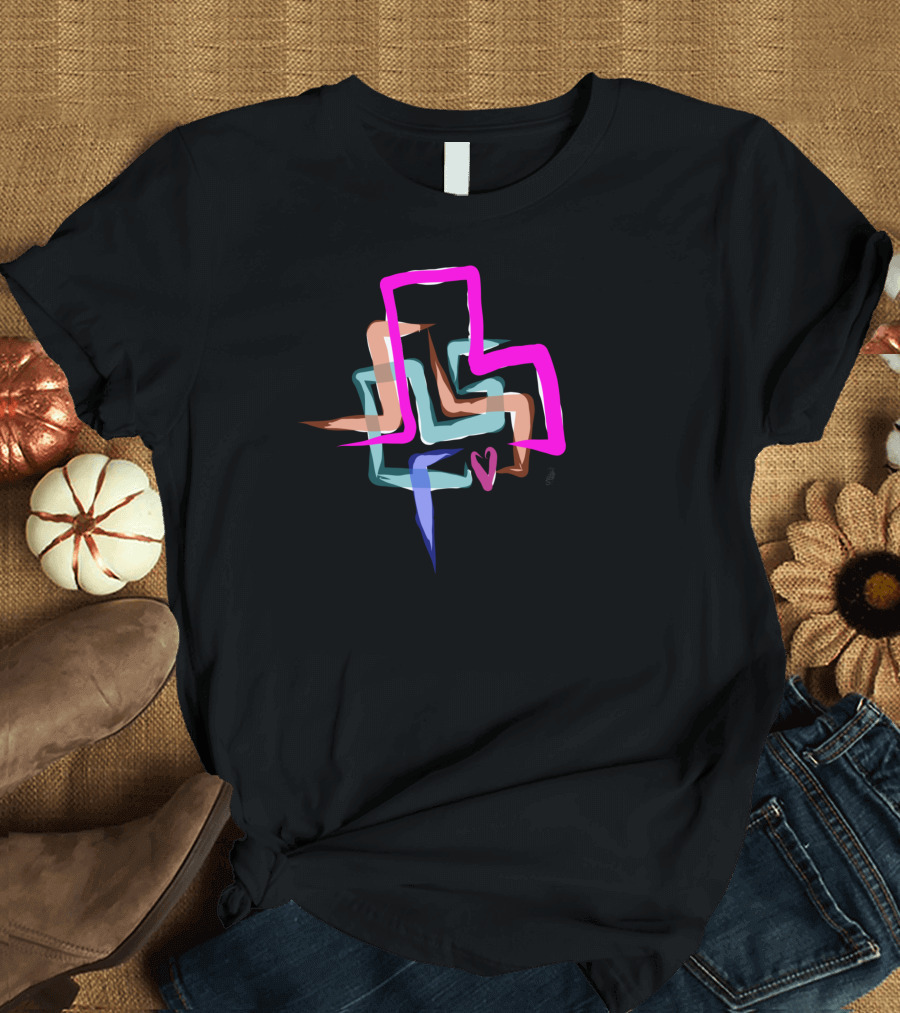 All Roads Lead To My Heart Colorful Abstract Pathways and Heart T-Shirt
