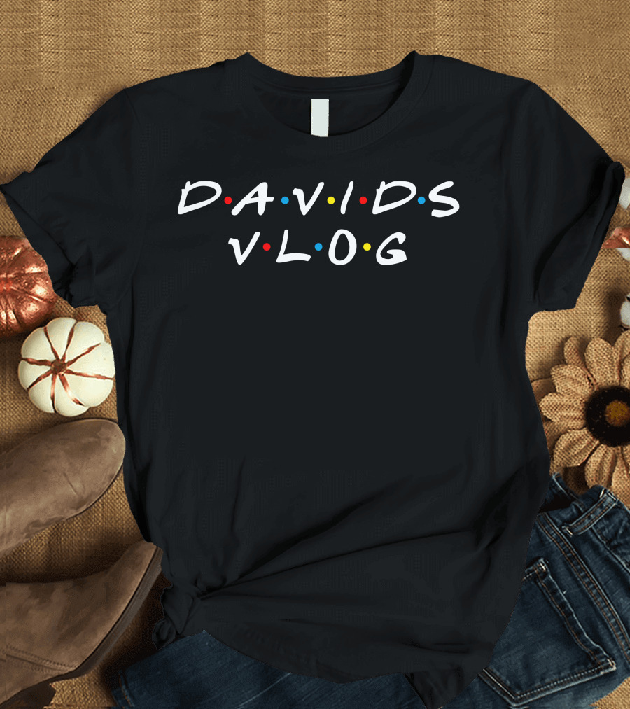 Davids Vlog Friends Inspired Graphic Dark T-Shirt
