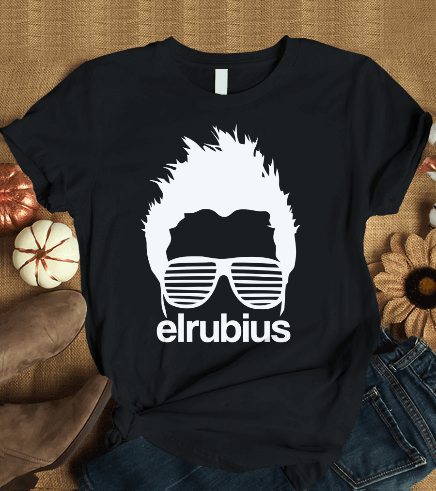 Elrubius Logo with Iconic Sunglasses and Hair T-Shirt