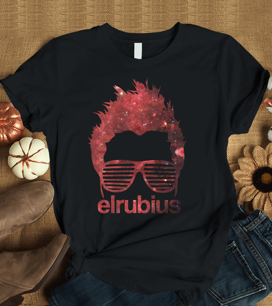 Elrubius Galaxy Hair and Glasses Space T-Shirt