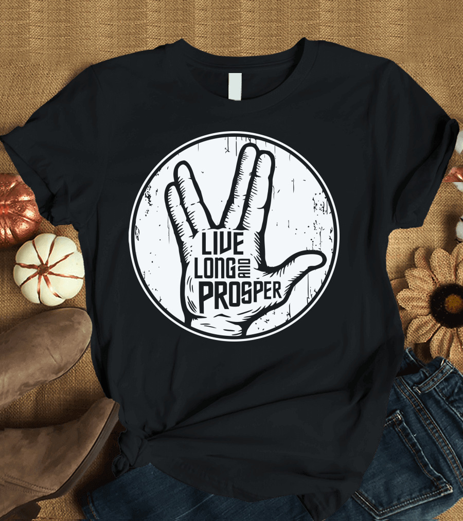 Live Long And Prosper Vulcan Salute Circle T-Shirt