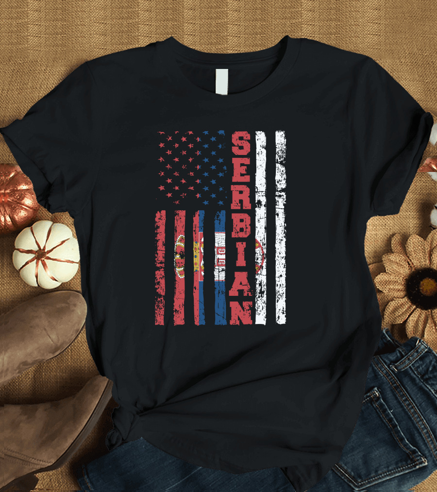 Serbian American Flag T-Shirt