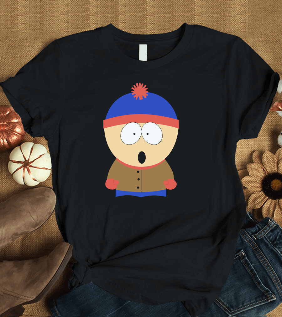 Funny Stan Character with Blue Hat and Red Pom Pom T-Shirt