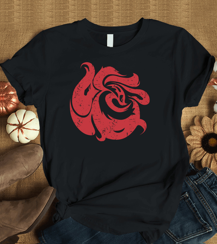 Grunge Tekstur Kyubi Red Seal T-Shirt