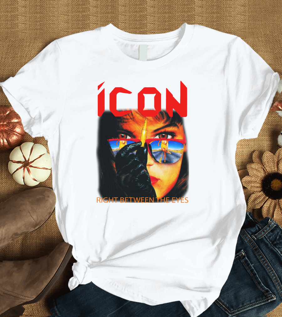 ICON Right Between The Eyes Woman with Bullet Reflection Sunglasses T-Shirt