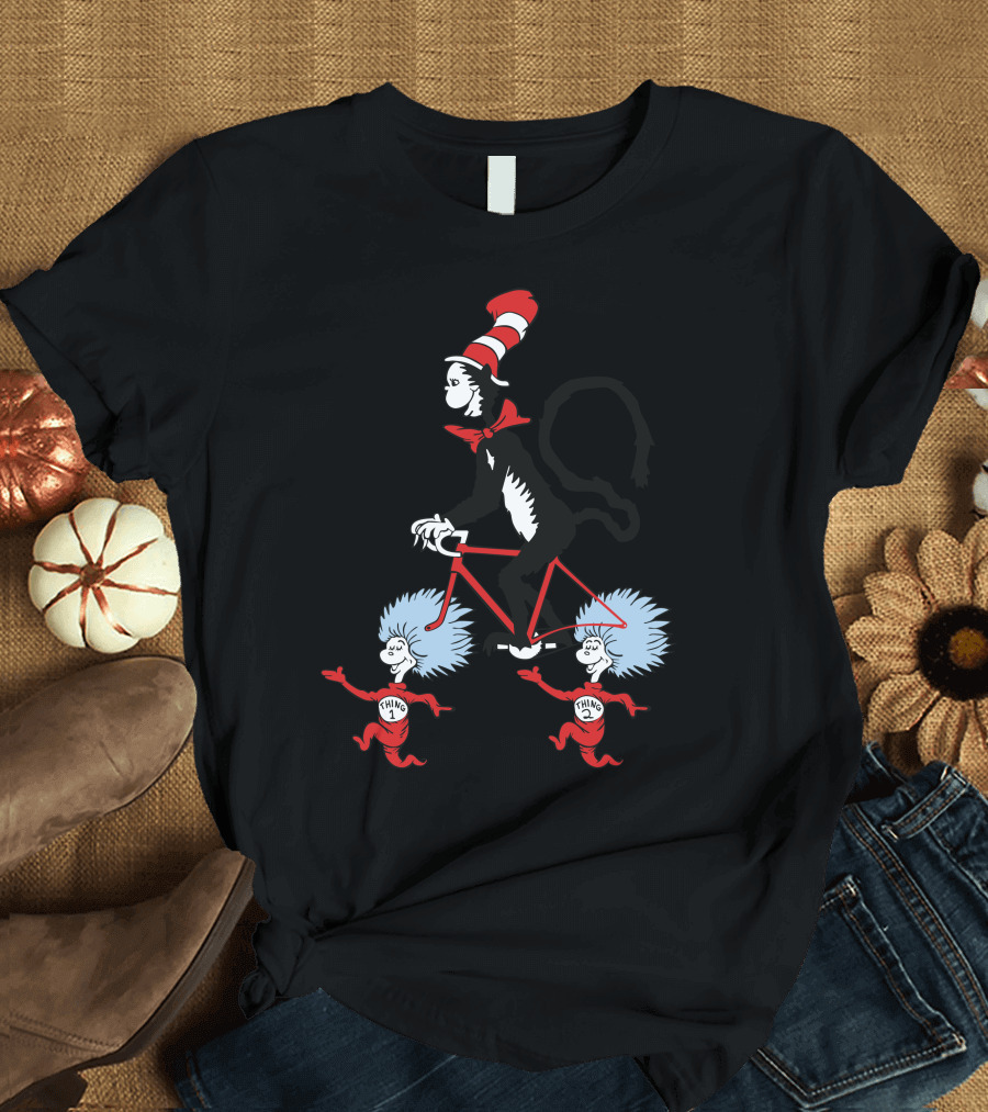 Cat In The Hat Thing 1 Thing 2 Bicycle T-Shirt