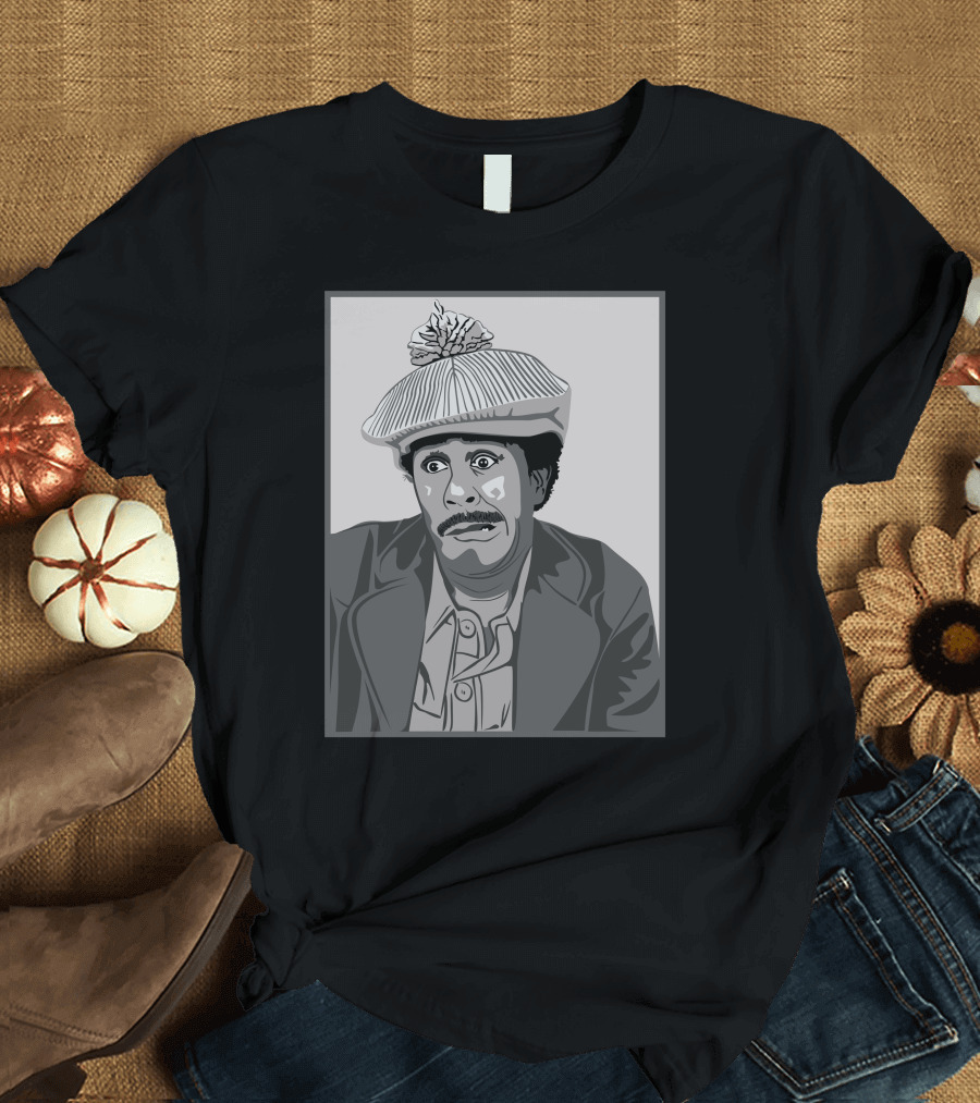 Richard Pryor Vector Illustration Iconic Character Black Hat Gray Suit T-Shirt