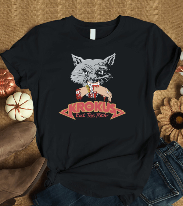 T-Shirt: Krokus Eat The Rich Wolf with Bloody Arm T-Shirt Krokus Eat The Rich Wolf with Bloody Arm T-Shirt