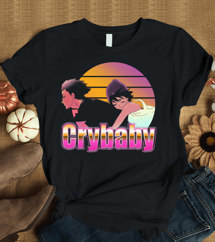 Crybaby Aesthetic Sunset Anime Vaporwave T-Shirt