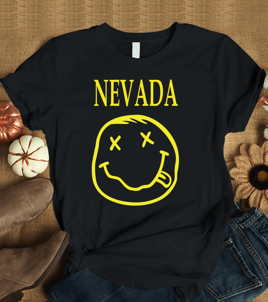Nevada Smiley Face Crossed Eyes Tongue Out T-Shirt