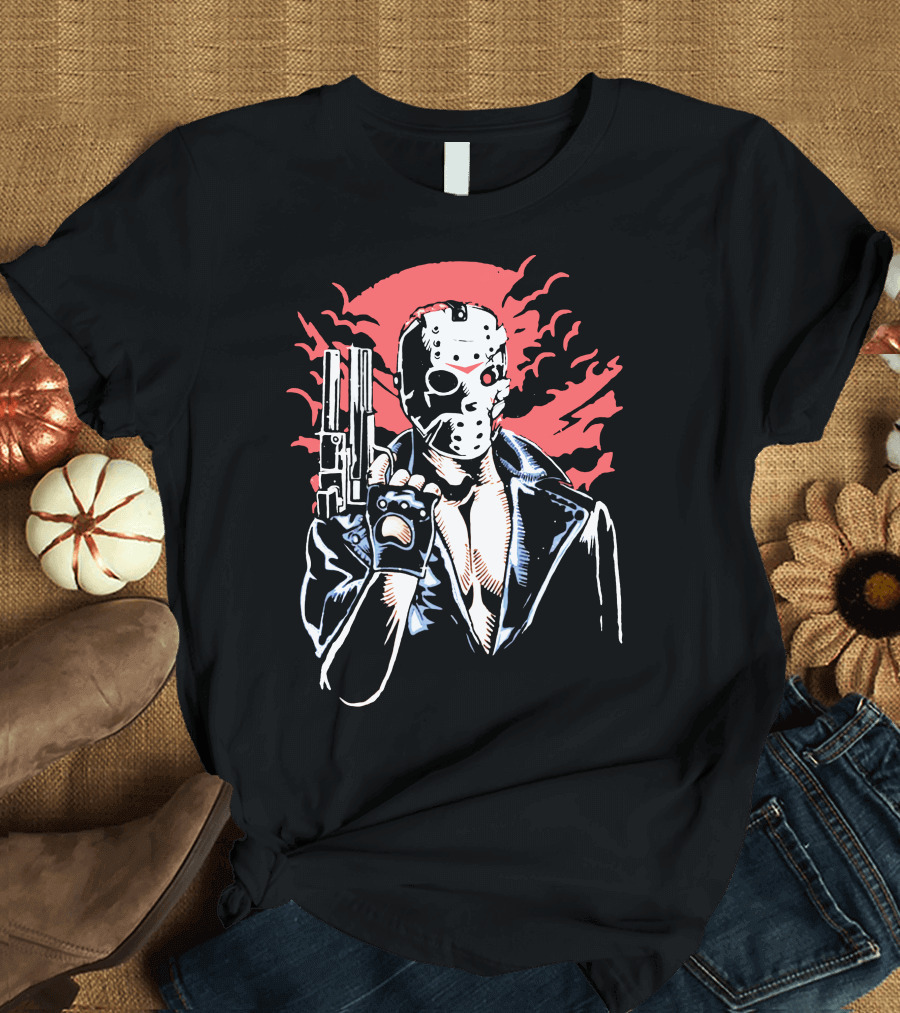 Jason Will Be Back Masked Figure With Gun T-Shirt