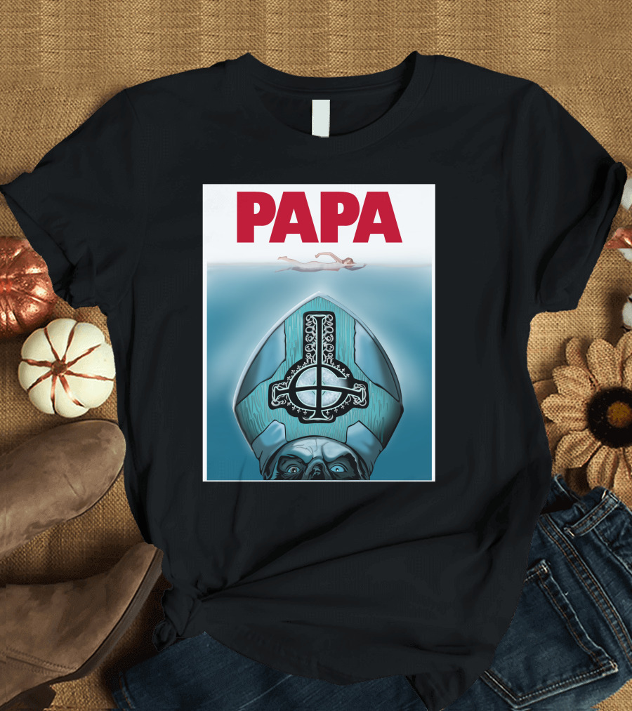 Papa Emeritus Ghost Jaws Homage T-Shirt