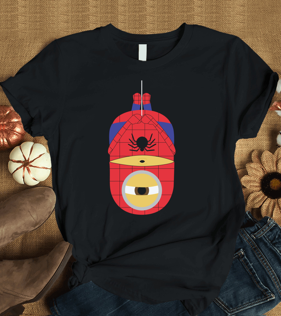 Minion Spider-Man Hanging Parody Superhero T-Shirt