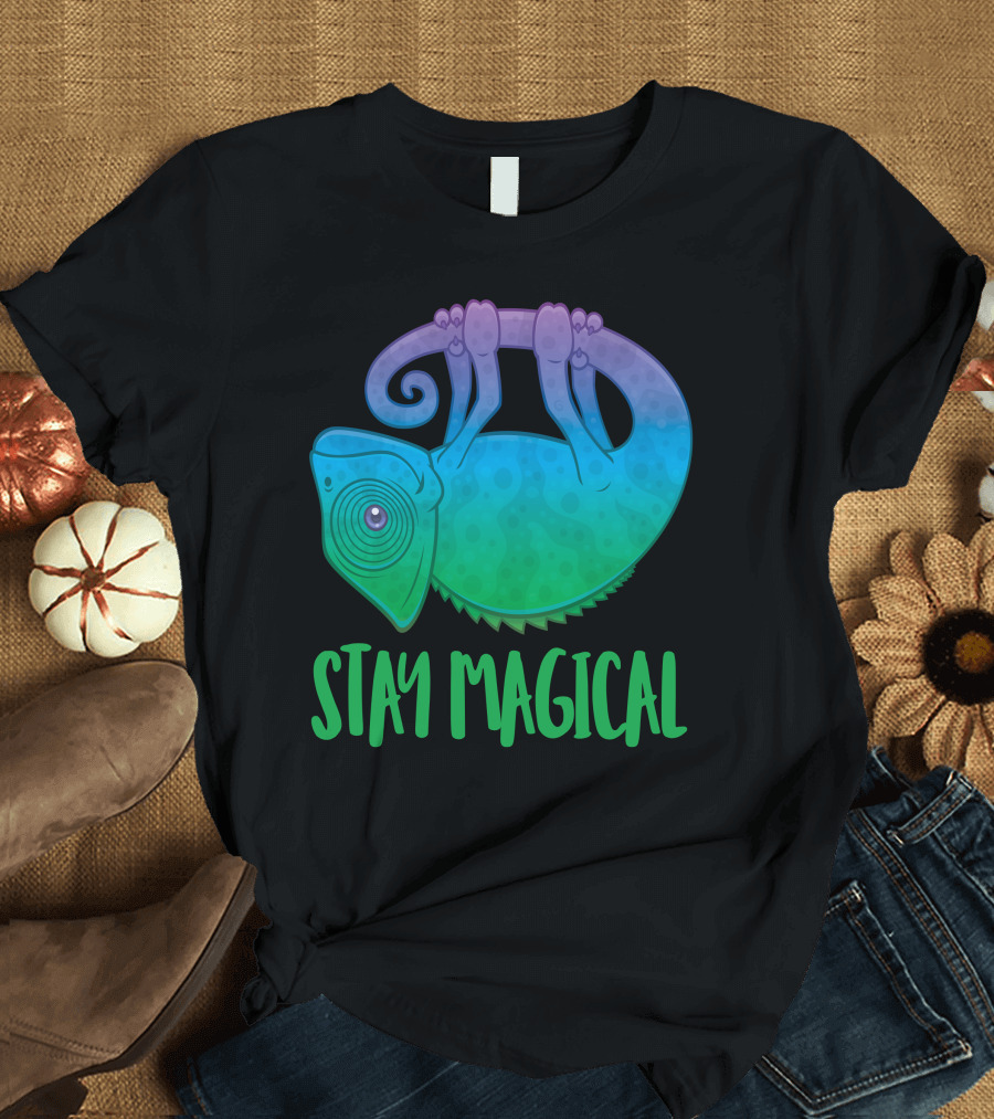 Stay Magical Levitating Chameleon Vibrant Gradient T-Shirt
