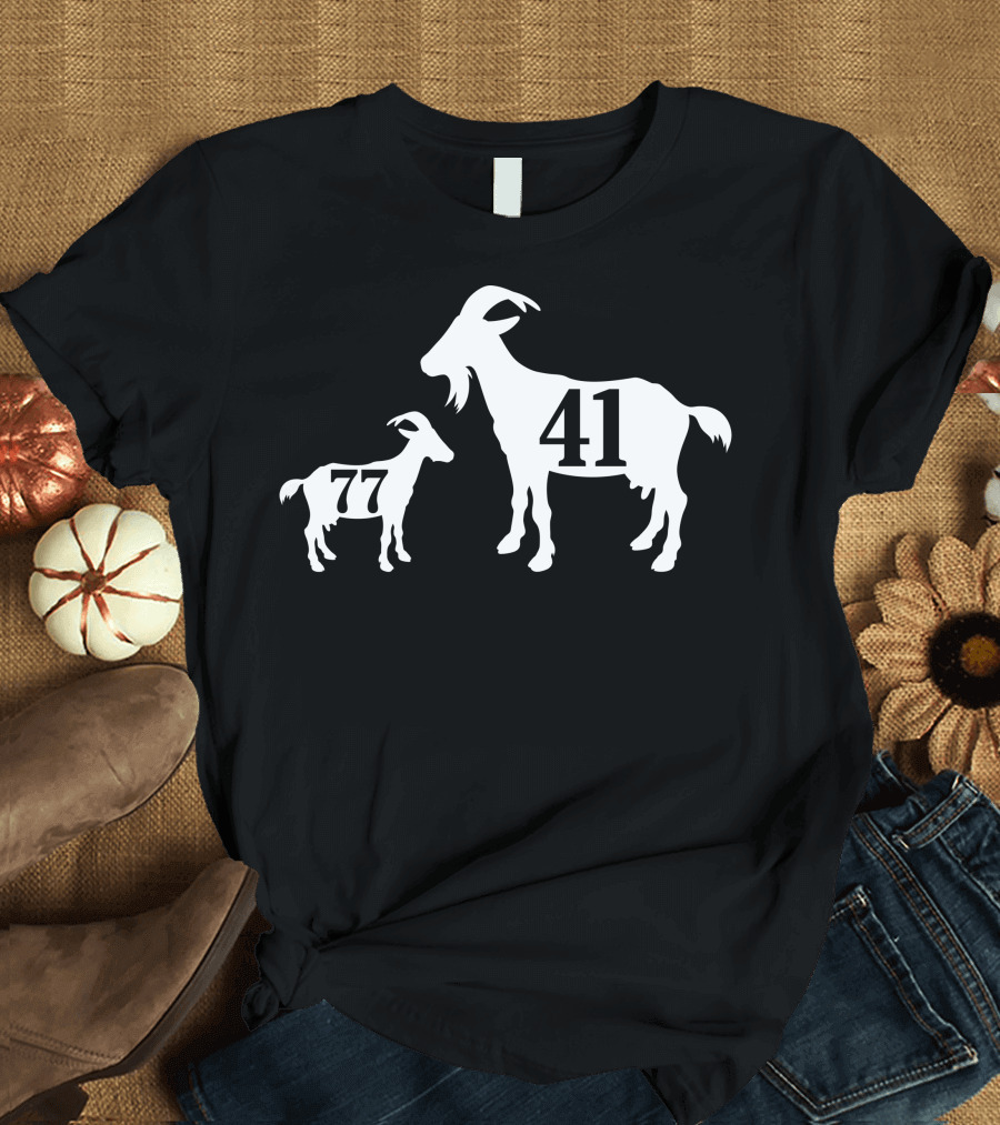 Dirk Nowitzki 41 and Luka Doncic 77 Goat T-Shirt