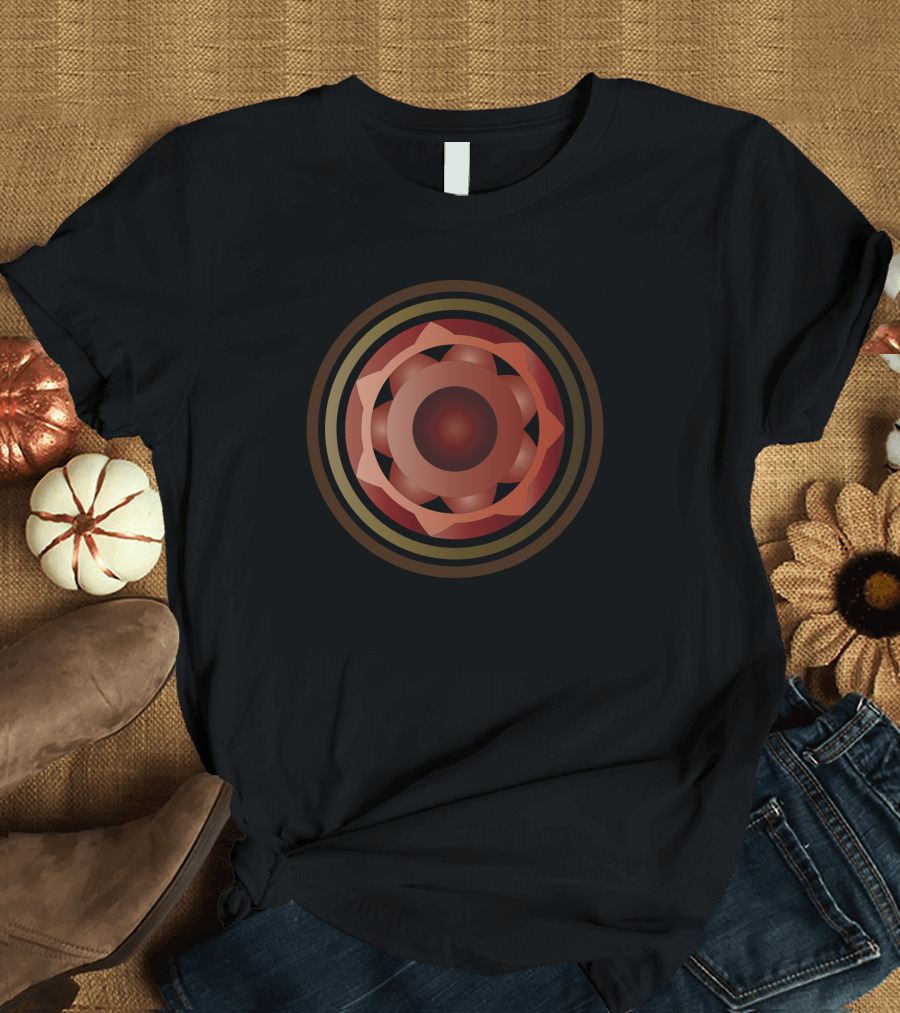 Funny Fire Circle Geometric T-Shirt