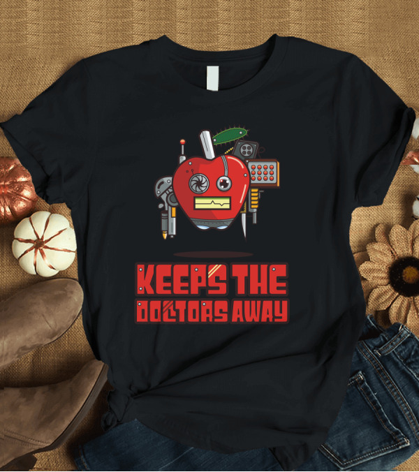 T-Shirt: Apple Keeps The Doctors Away Robot Gadget Steampunk T-Shirt Apple Keeps The Doctors Away Robot Gadget Steampunk T-Shirt