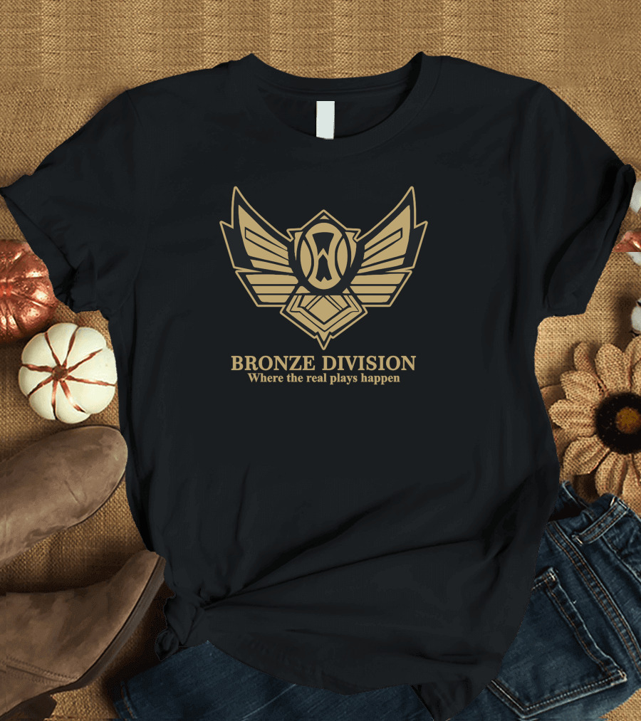 Bronze Division Where the Real Plays Happen Winged Emblem T-Shirt