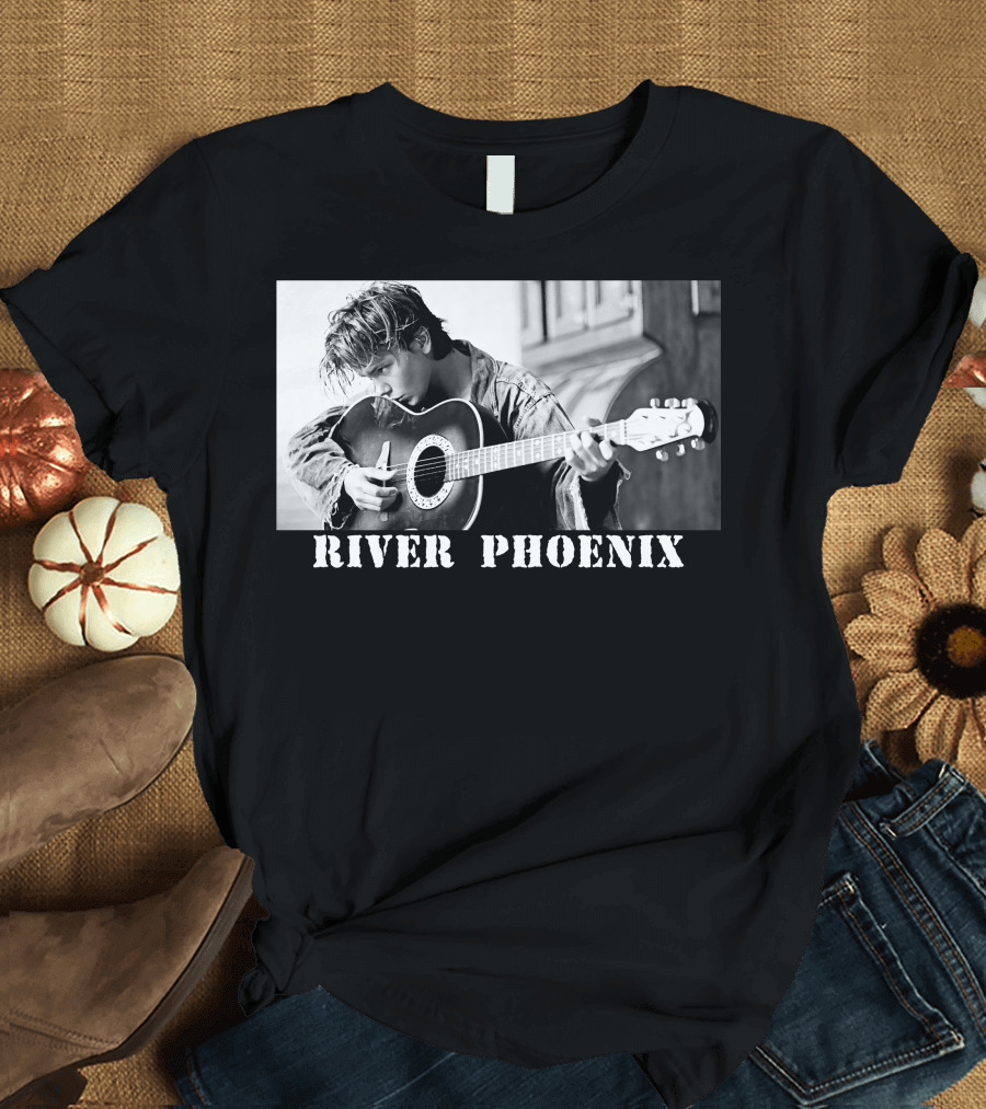 River Phoenix Playing Guitar T-Shirt