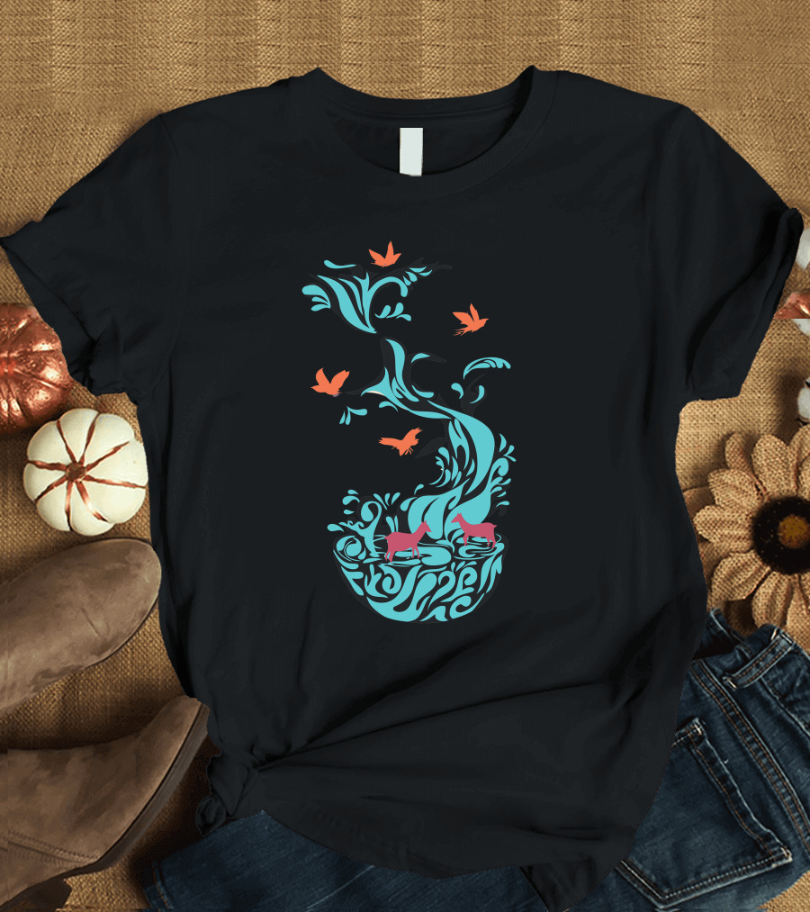 Water of Life Flowing with Nature's Creatures T-Shirt