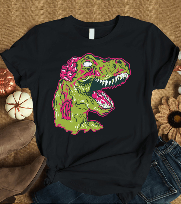 T-Shirt: Zombie Rex Dinosaur Brain Monster Horror T-Shirt Zombie Rex Dinosaur Brain Monster Horror T-Shirt