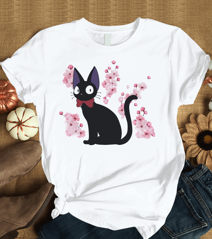 Jiji Surrounded by Cherry Blossoms T-Shirt