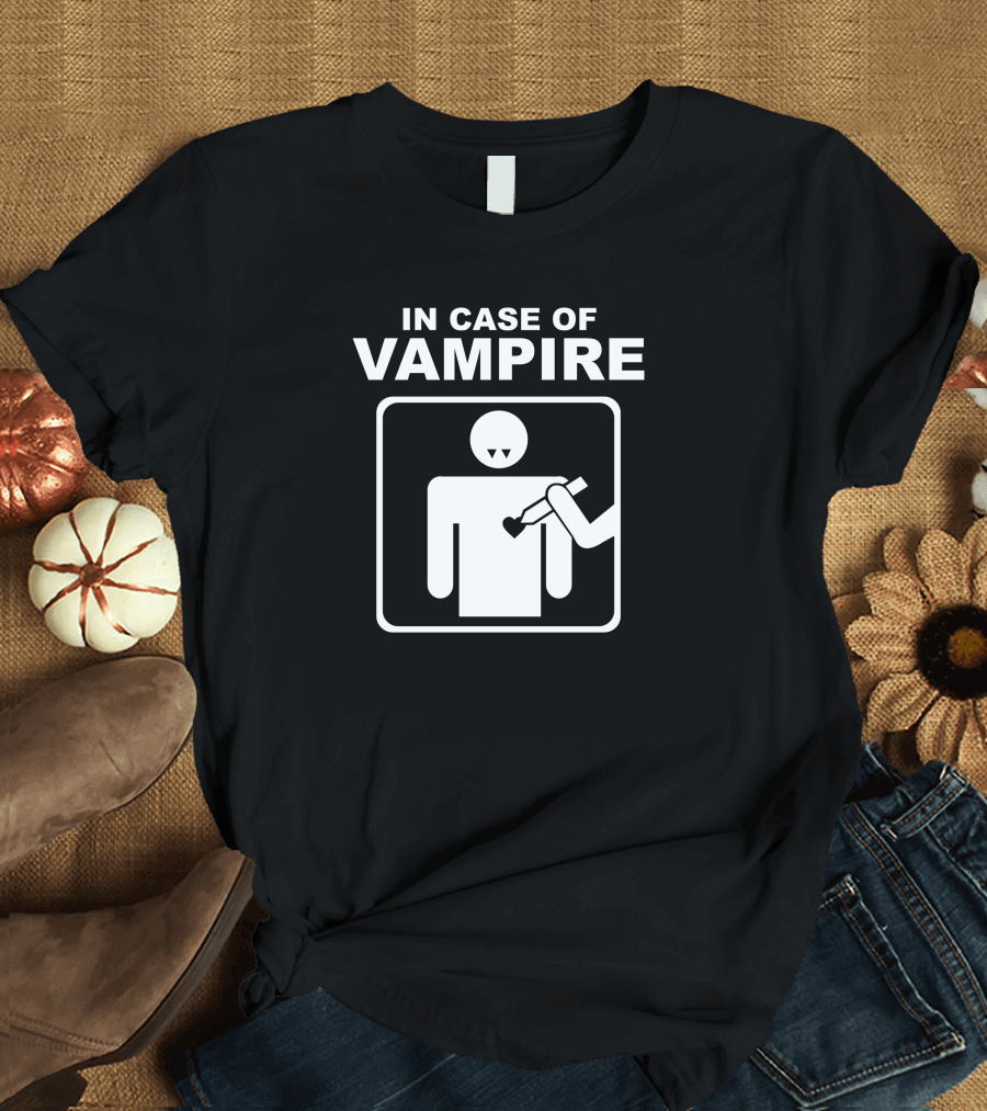 In Case of Vampire Emergency Stake Humor T-Shirt